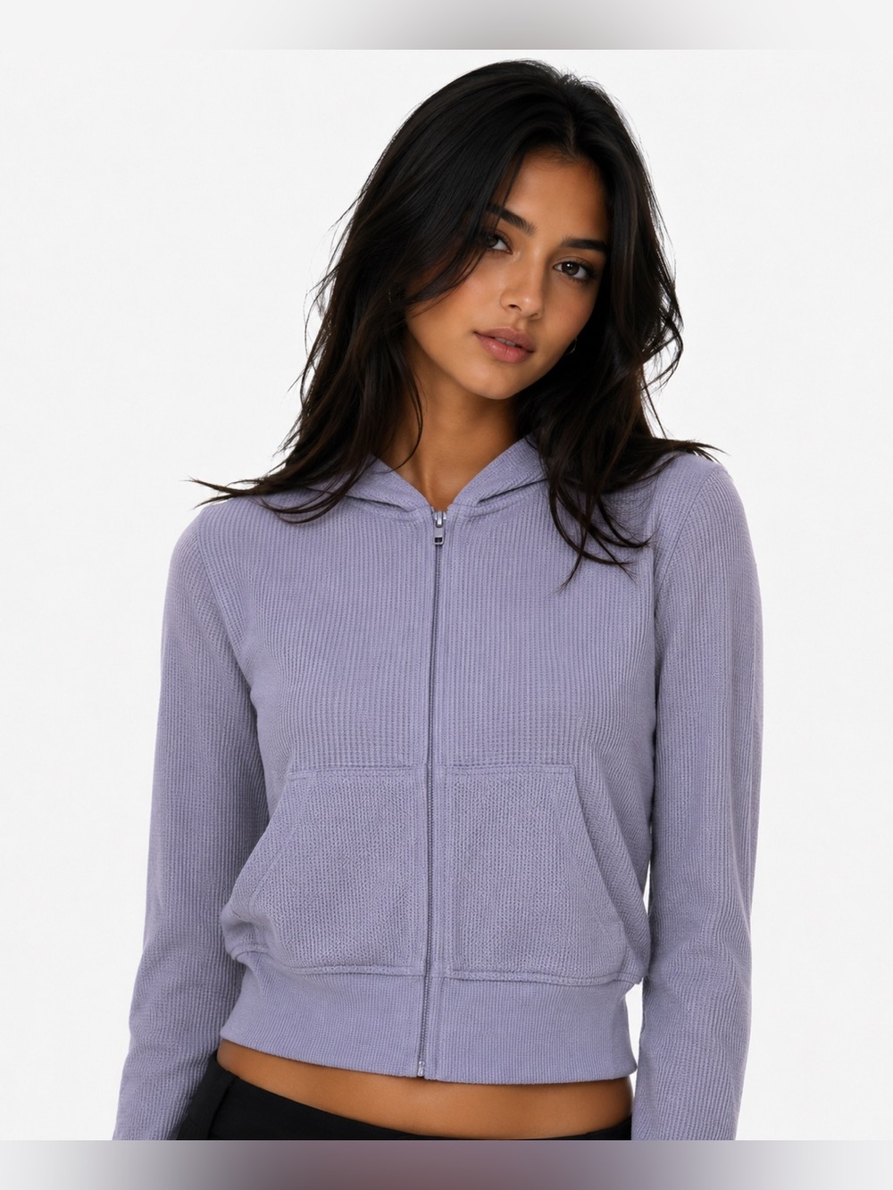 Aritzia TNA Women’s Waffle Zip Hoodie - Size Large